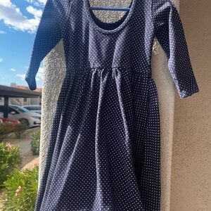 Alice + Ames Navy Polka Dot Kids Dress Made in USA